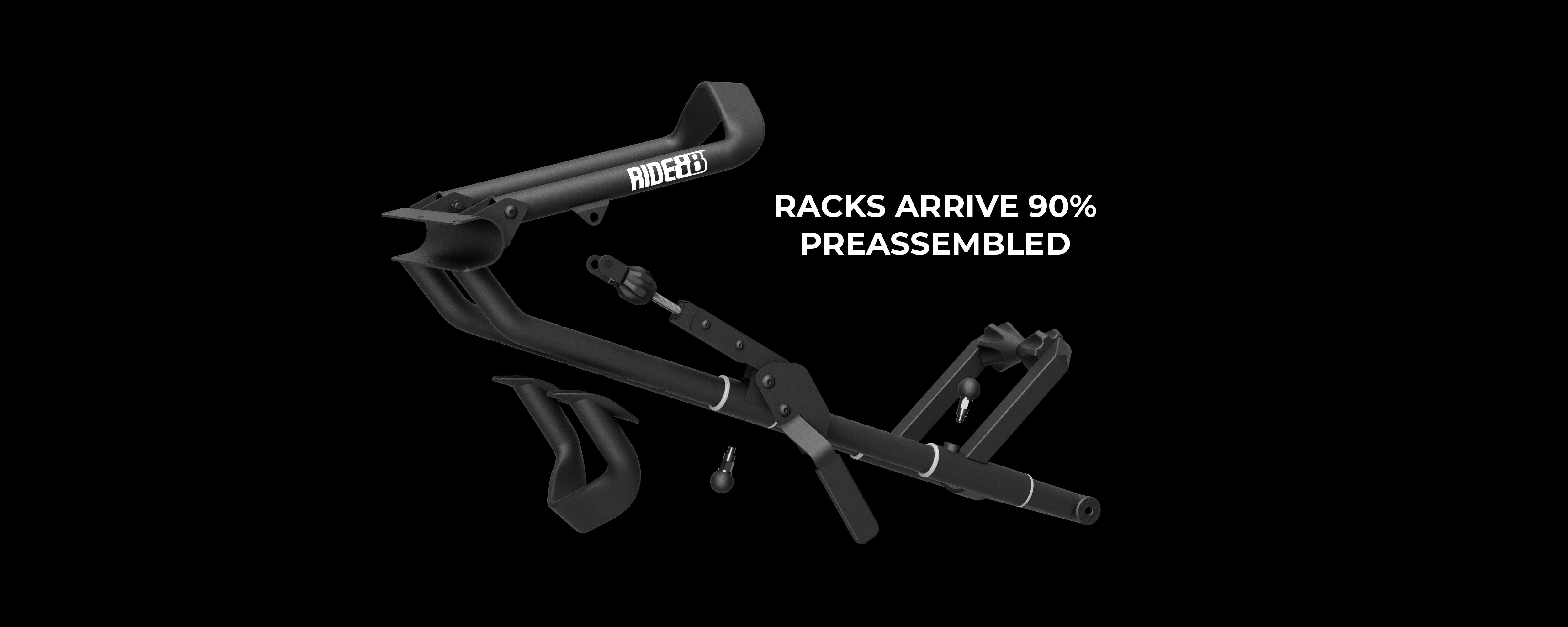 QR3 Bike Rack shown 90% preassembled.