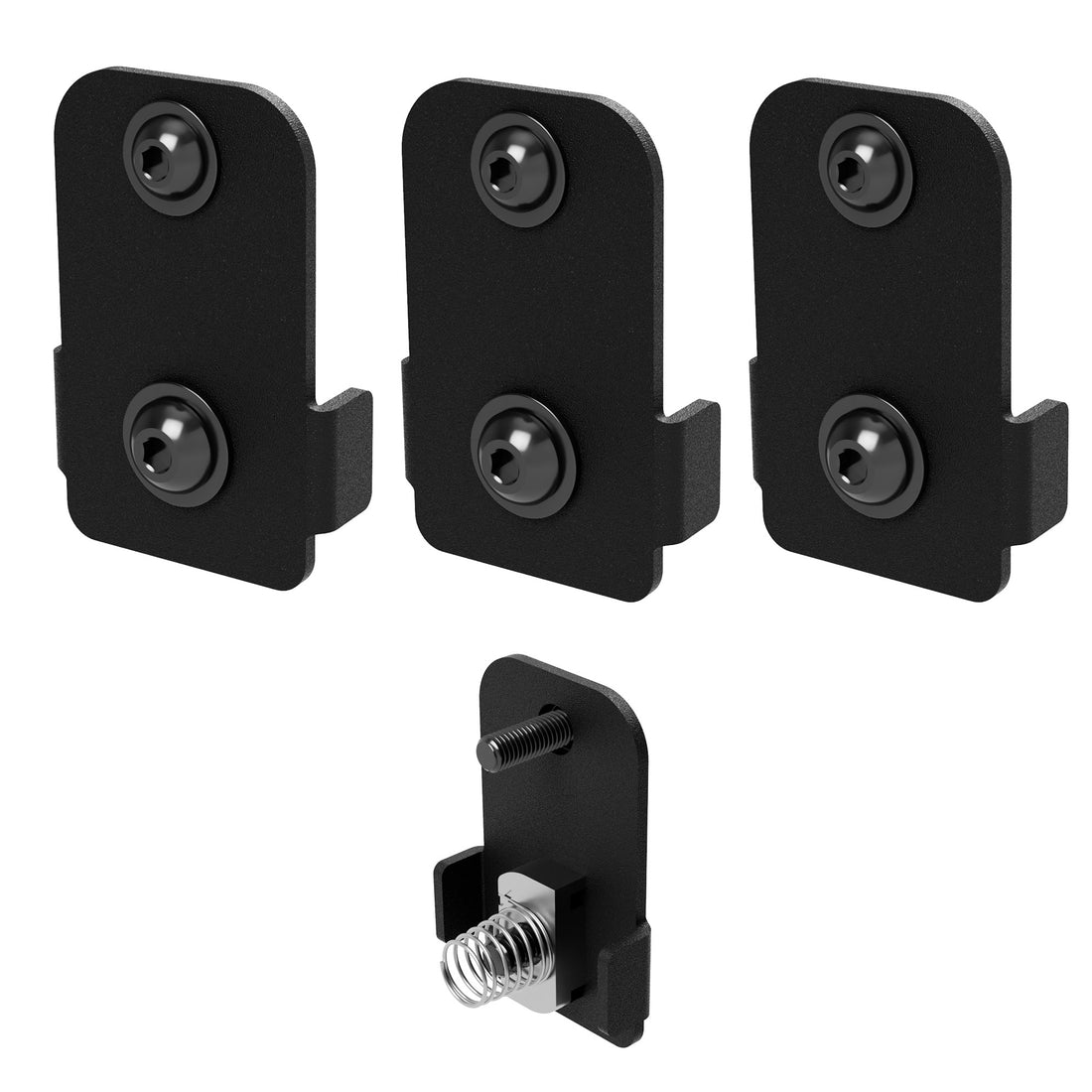 3 Ford Ranger U-track drop brackets on a white background.