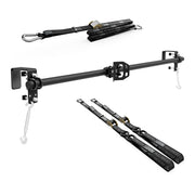 RIDE88 Cinch Hanger Kit with 1 Hanger Crossbar, 1 Wheel Chock, 2 Tie-Down Straps, and 1 Rear Wheel Strap.