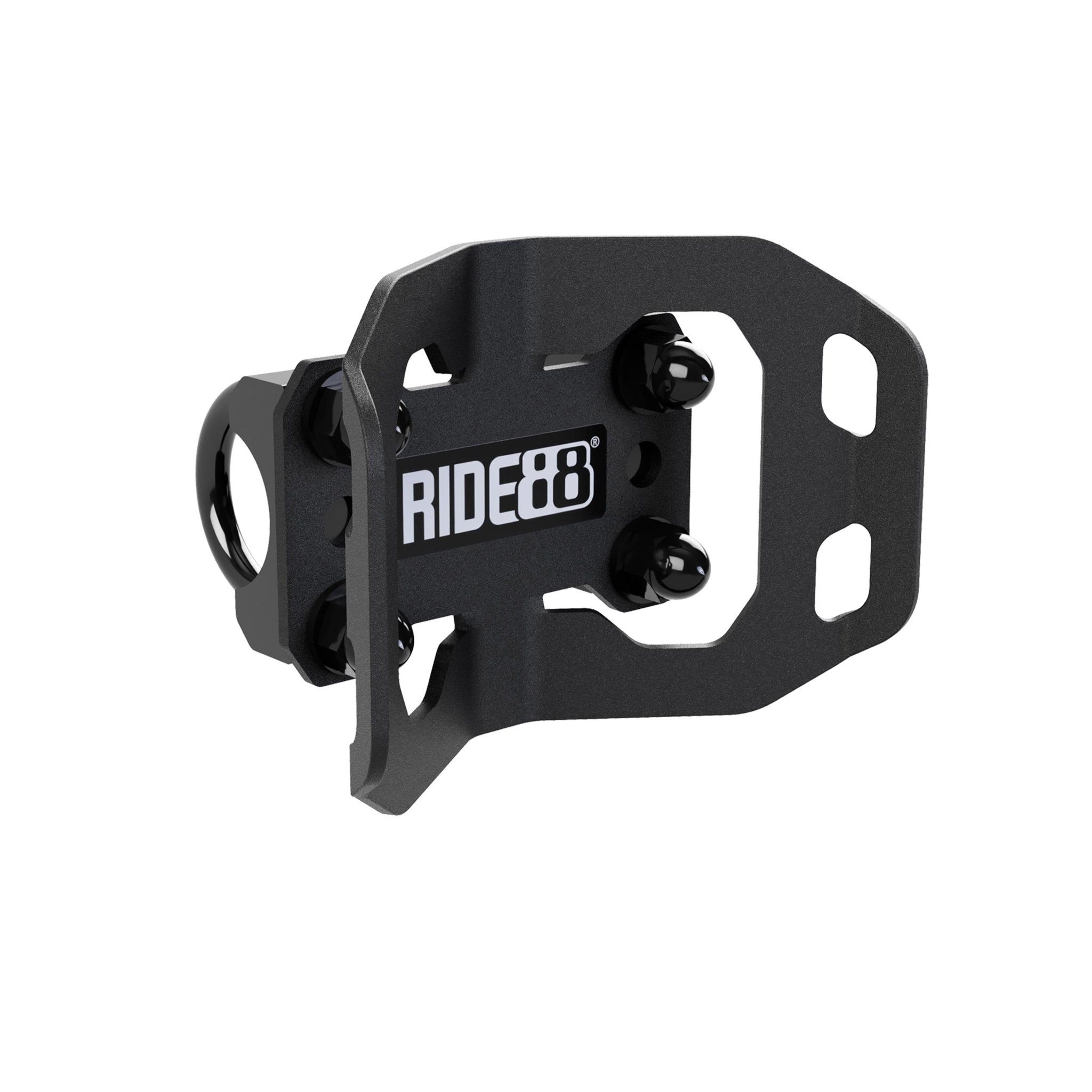 RIDE88 wheel chock for securing bike tires in truck bed racks.