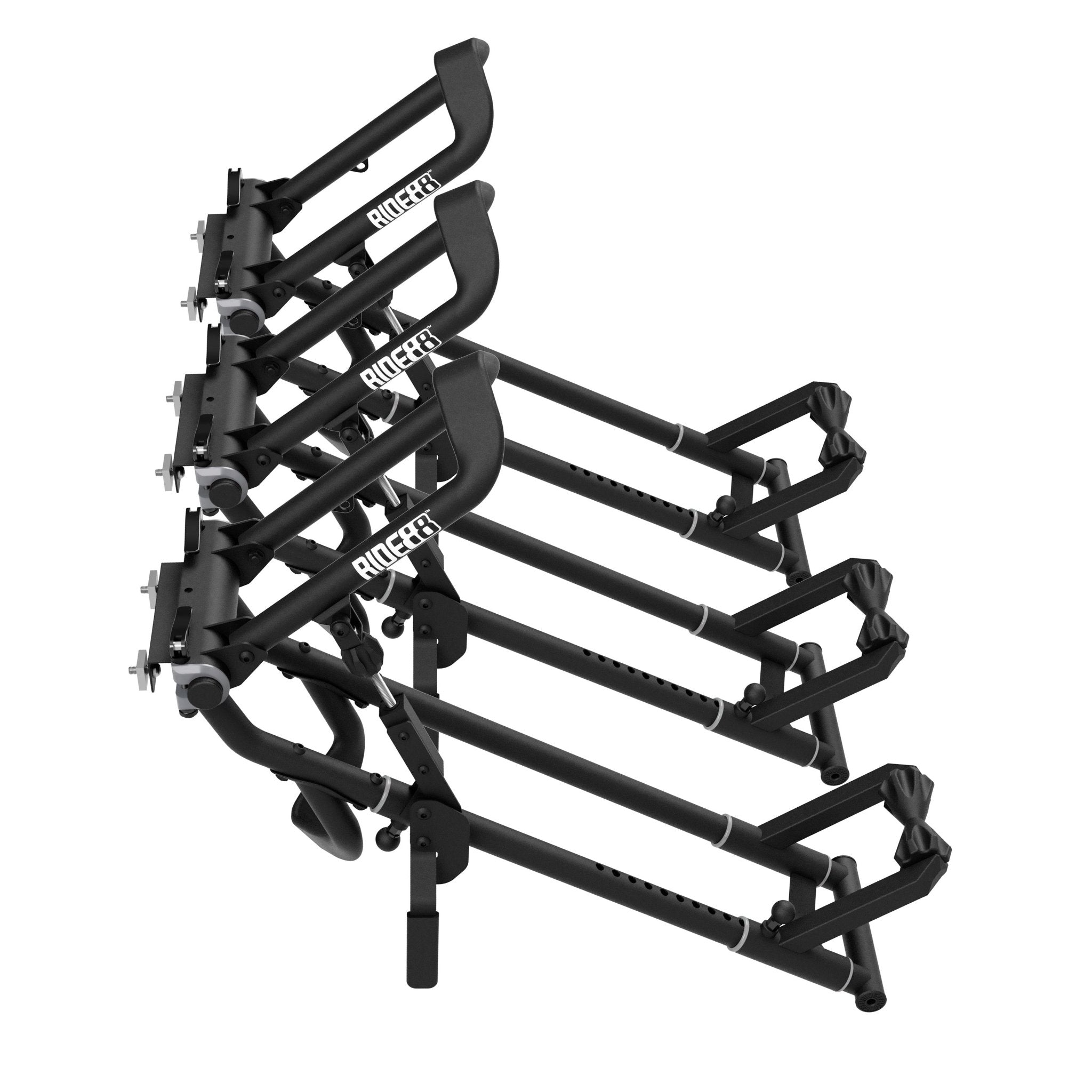 Three RIDE88 QR3 Bike Racks with Front-Track adapters.