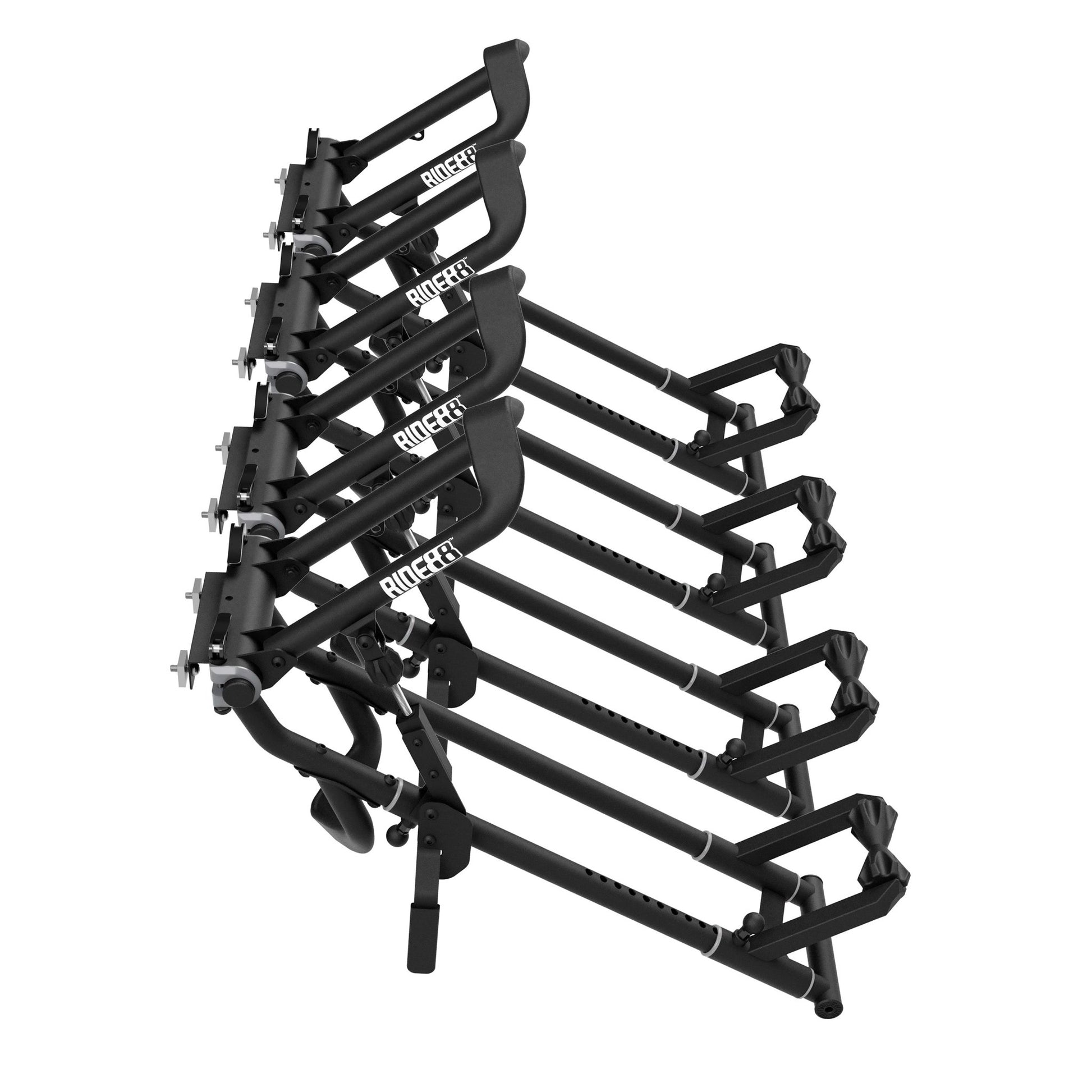 Four RIDE88 QR3 Bike Racks with Front-Track adapters.