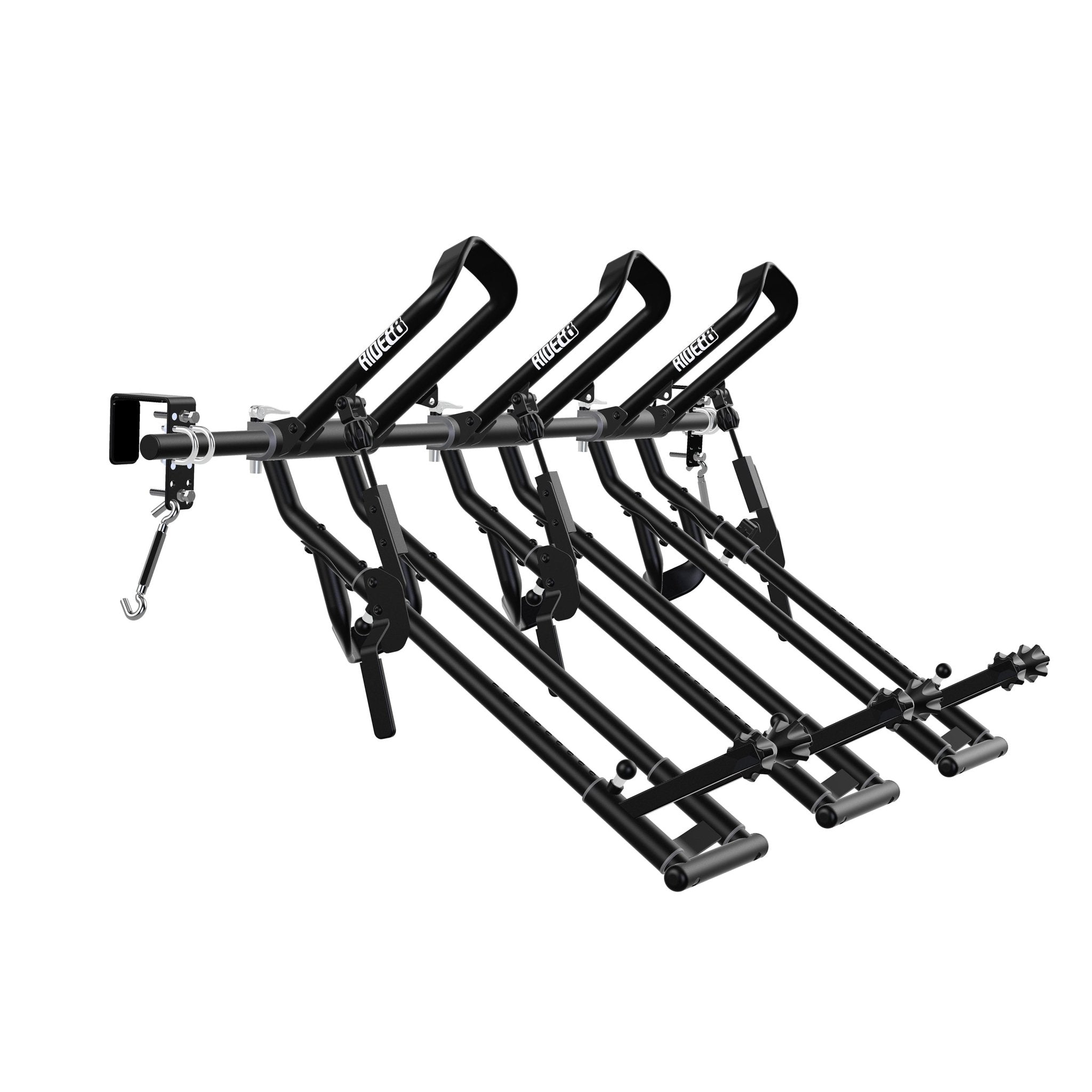 Three RIDE88 QR3 Bike Racks mounted to a Hanger Crossbar.