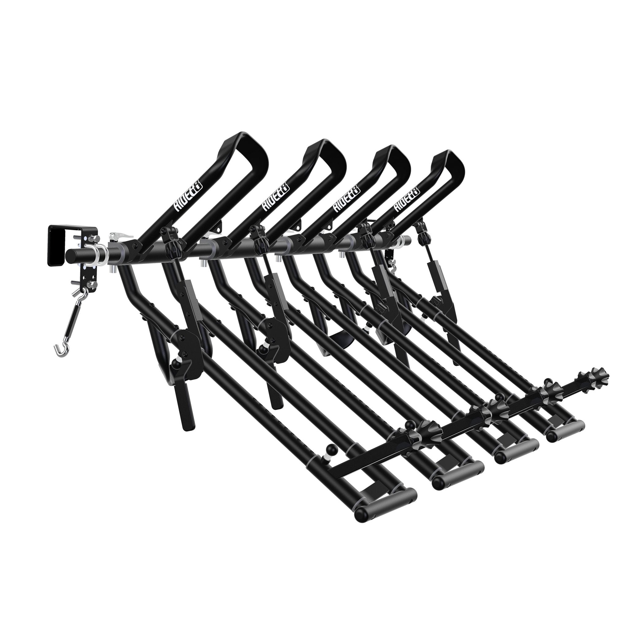 Four RIDE88 QR3 Bike Racks mounted to a Hanger Crossbar.