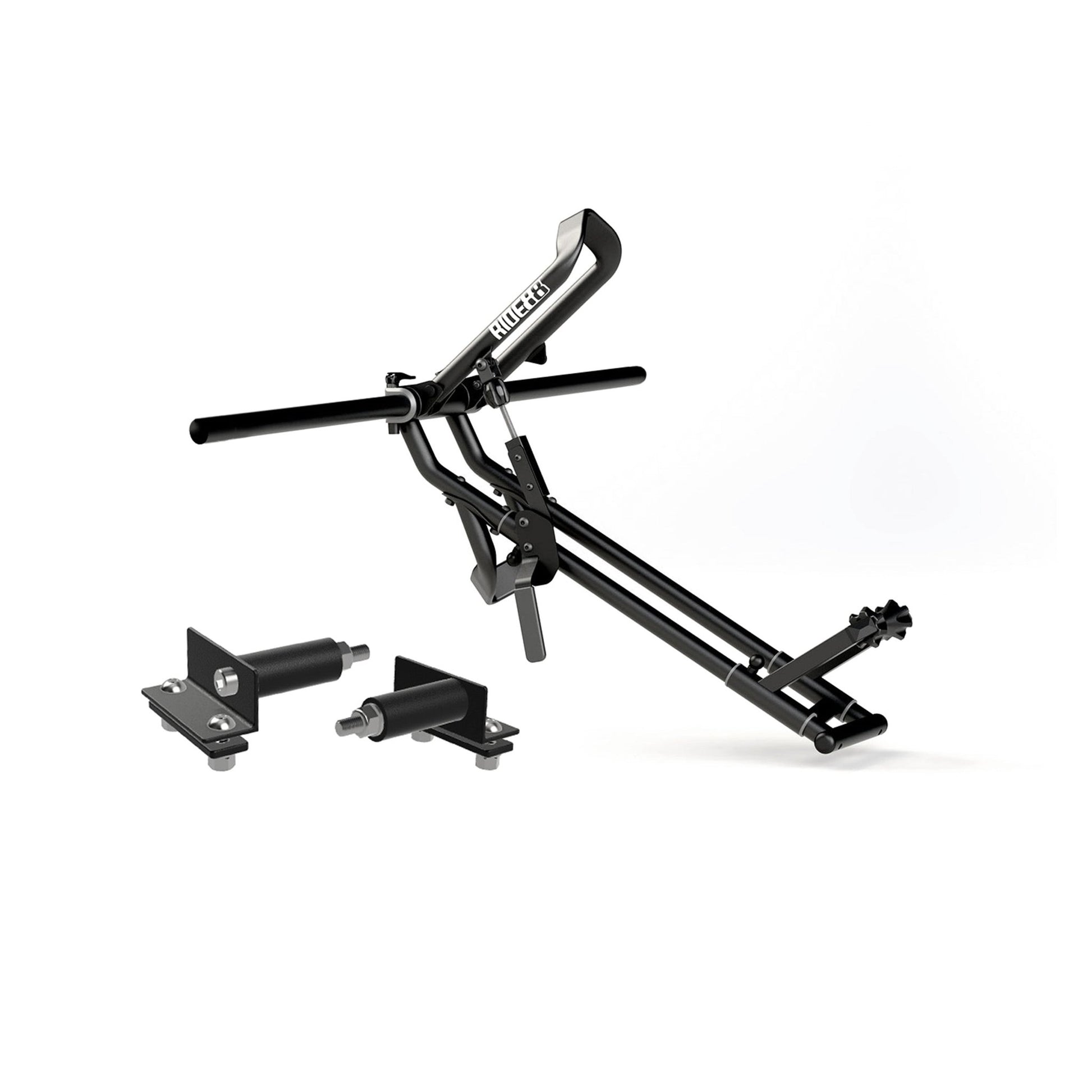 One RIDE88 QR3 Bike Rack mounted to a crossbar with Honda Ridgeline Adapters