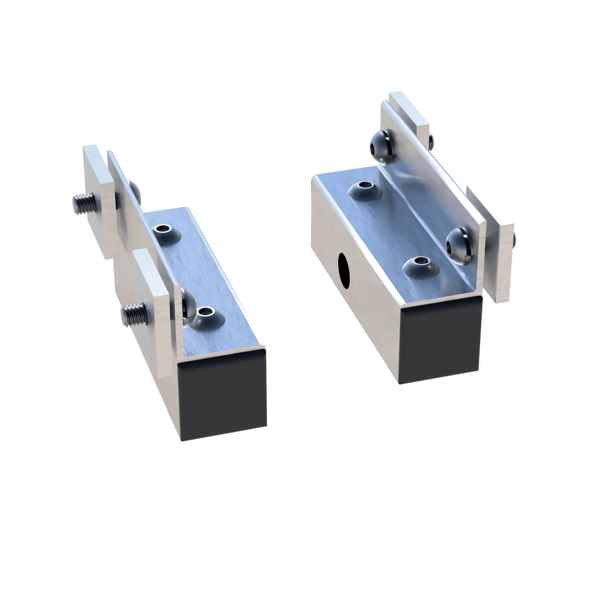 RIDE88 Hyundai Santa Cruz Side-Track adapters for mounting telescopic crossbar, precision-machined aluminum brackets with stainless hardware.