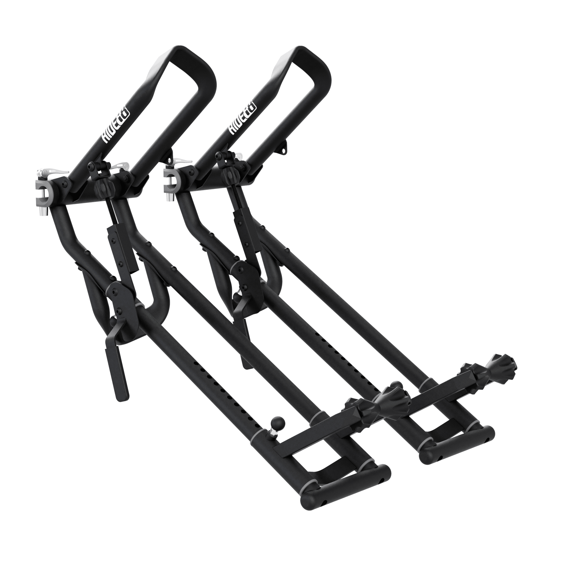 Two RIDE88 QR3 Bike Racks with quick-release design for truck bed mounting