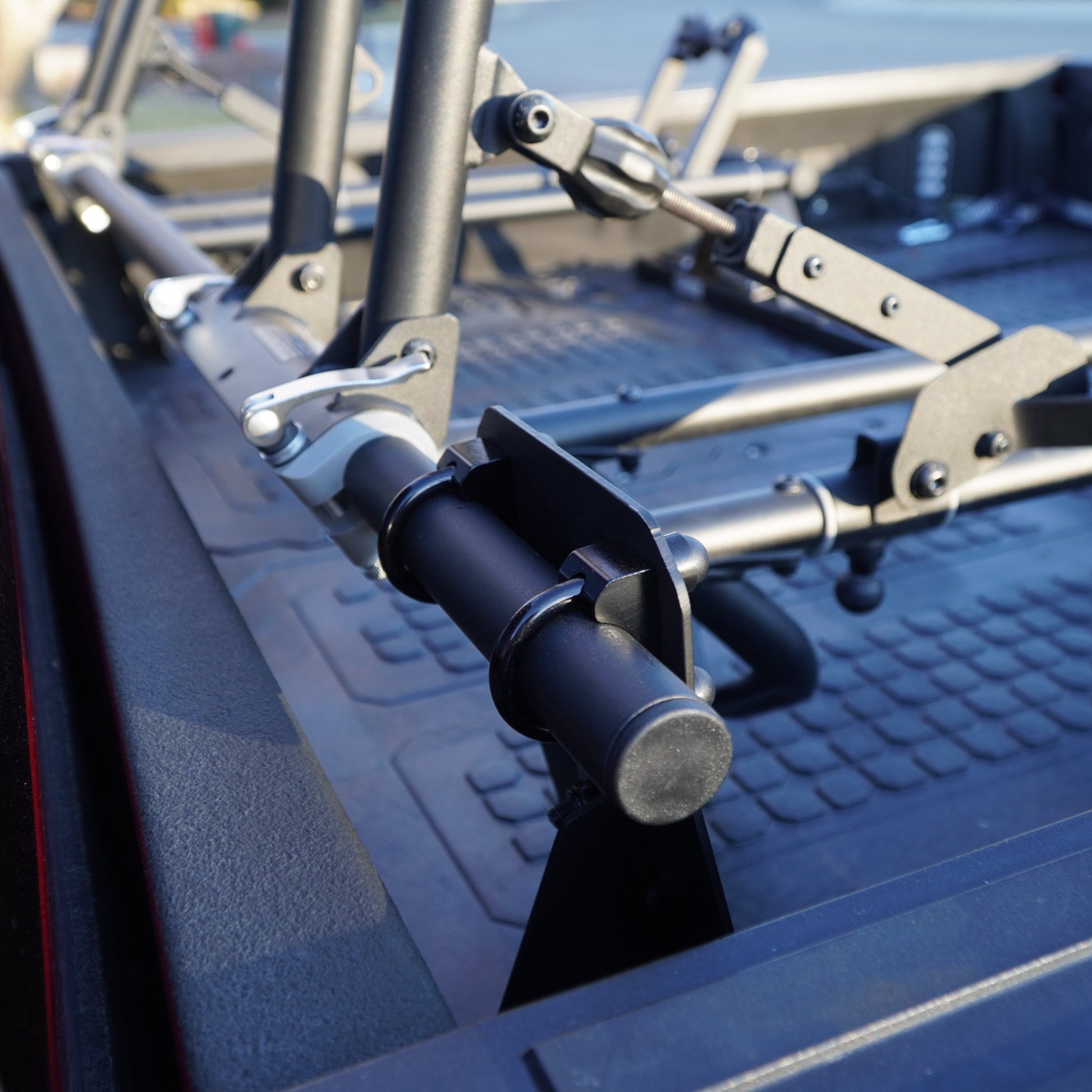 Custom crossbar bracketry for the RIDE88 QR3 DECKED Kit