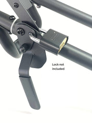 Custom handle lock mechanism for the RIDE88 QR3 Bike Rack. Lock not included.