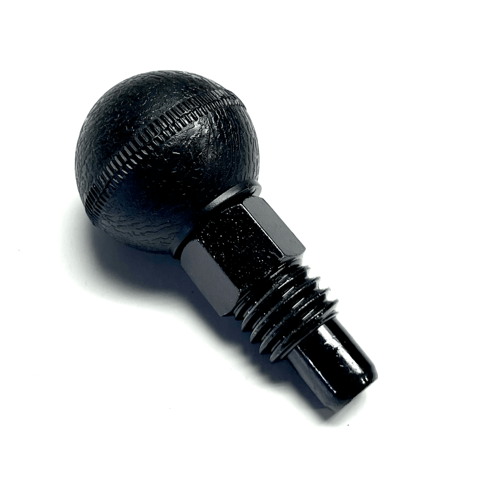 RIDE88 QR3 indexing pin with threaded base and textured grip ball, designed for locking and adjusting the QR3 truck bike rack system.