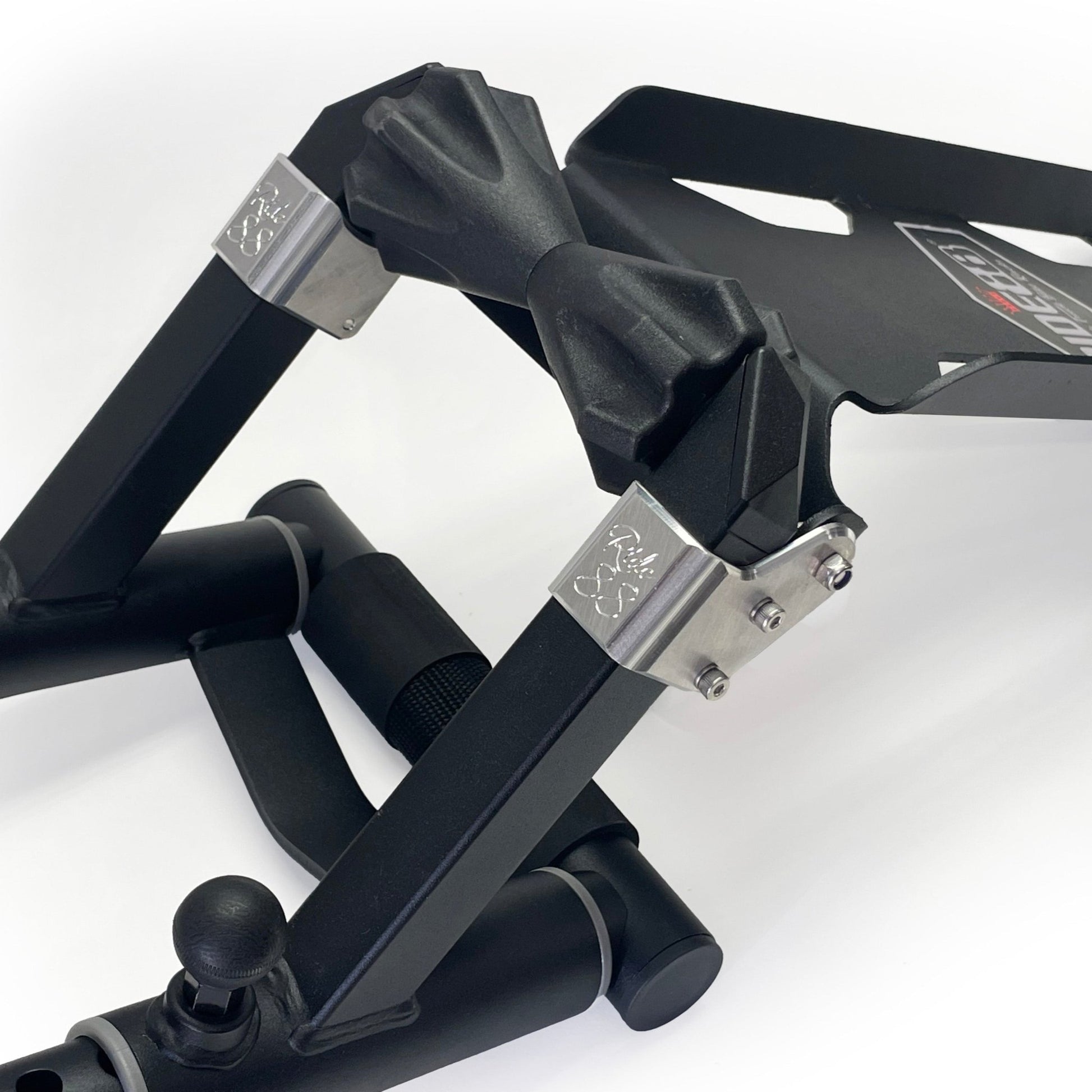 RIDE88 QR3 Mini Ramp attachment, black steel ramp designed for easy bike loading onto the RIDE88 QR3 truck bed bike rack system.