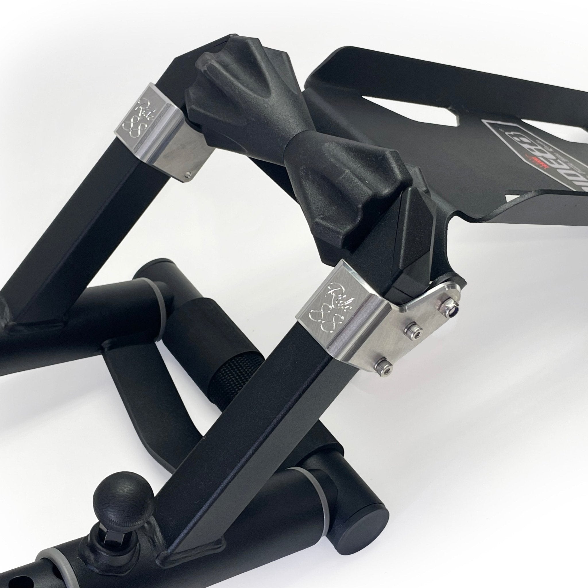 RIDE88 QR3 Mini Ramp attachment, black steel ramp designed for easy bike loading onto the RIDE88 QR3 truck bed bike rack system.