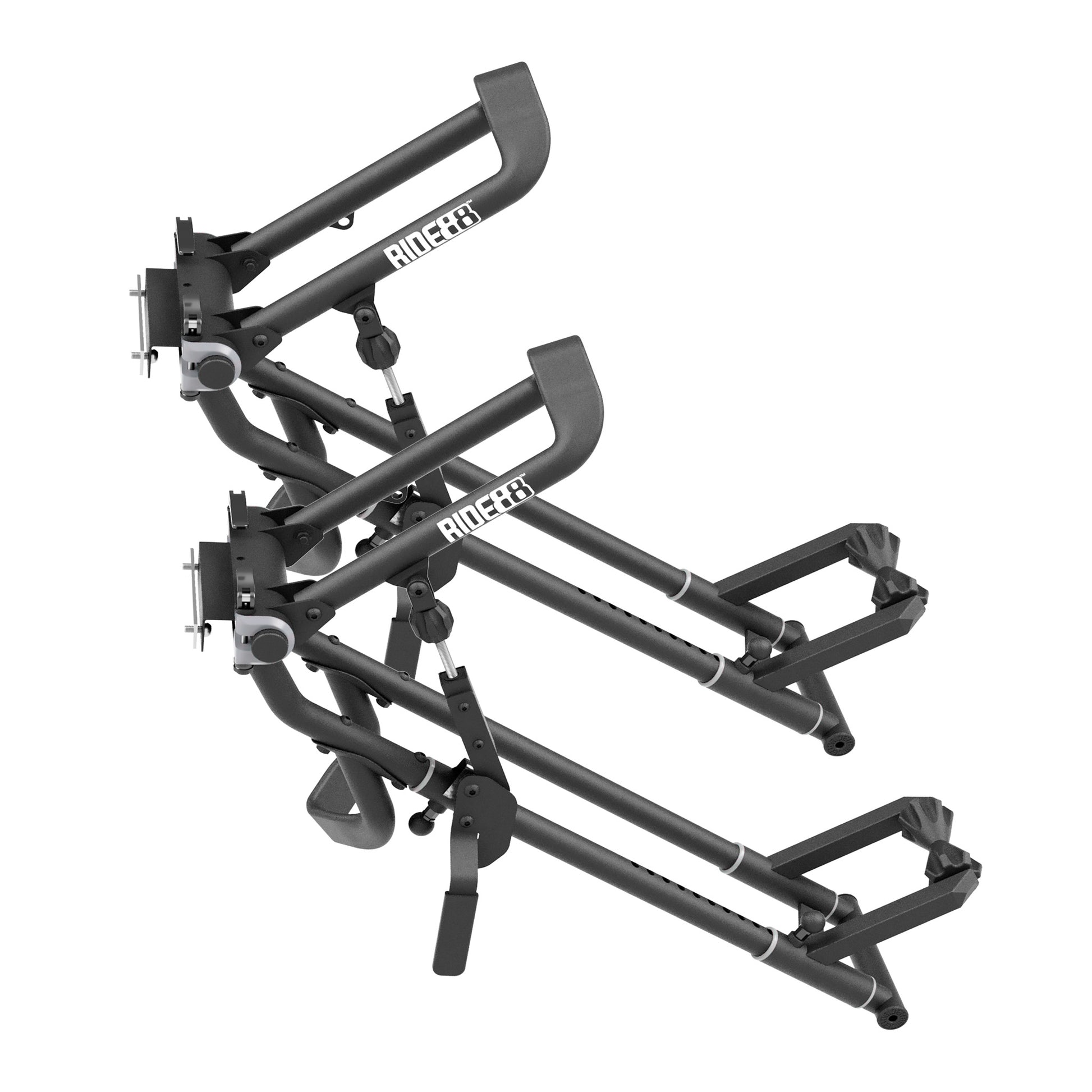 Two RIDE88 QR3 Bike Racks with Universal Wall Kit brackets attached.