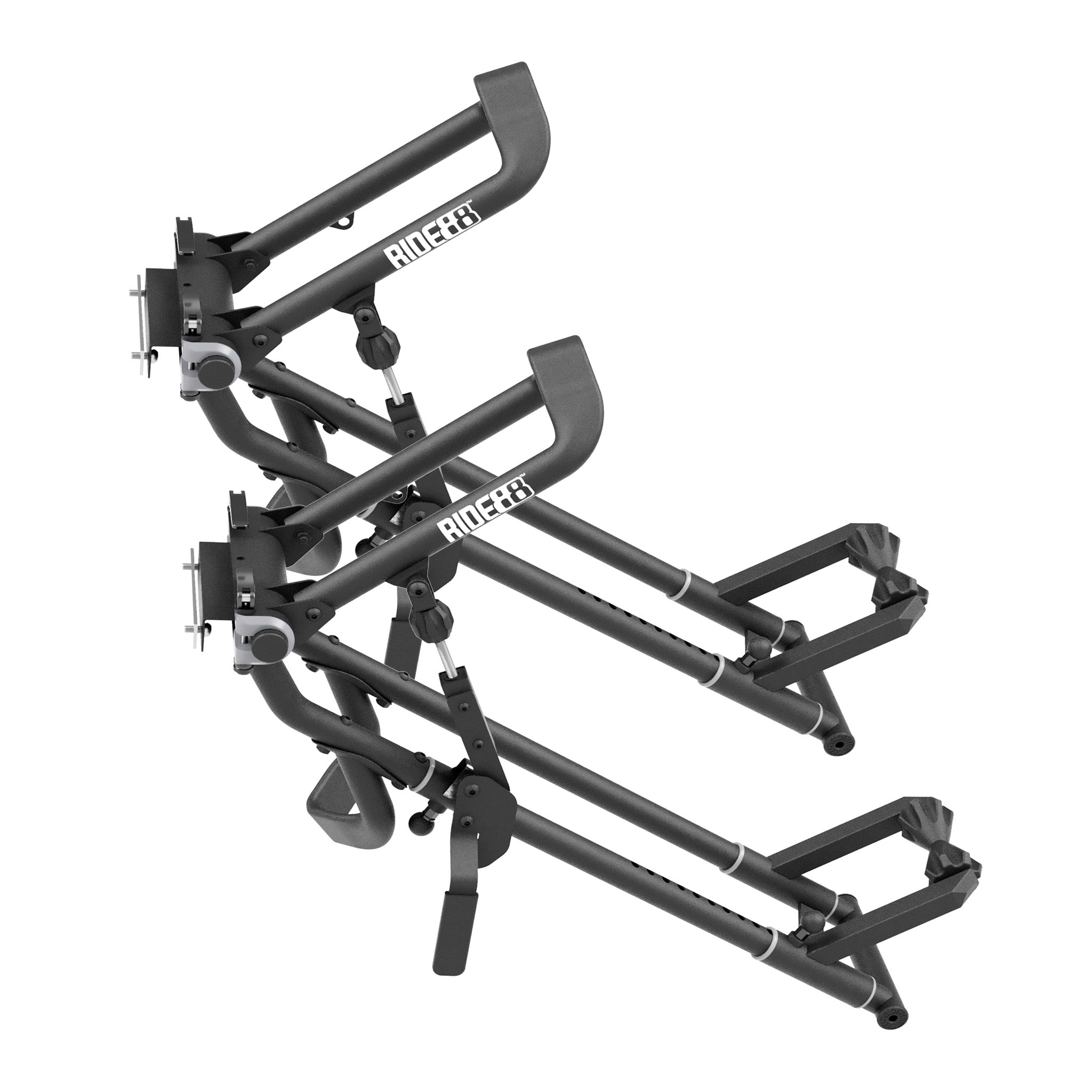 Two RIDE88 QR3 Bike Racks with Universal Wall Kit brackets attached.
