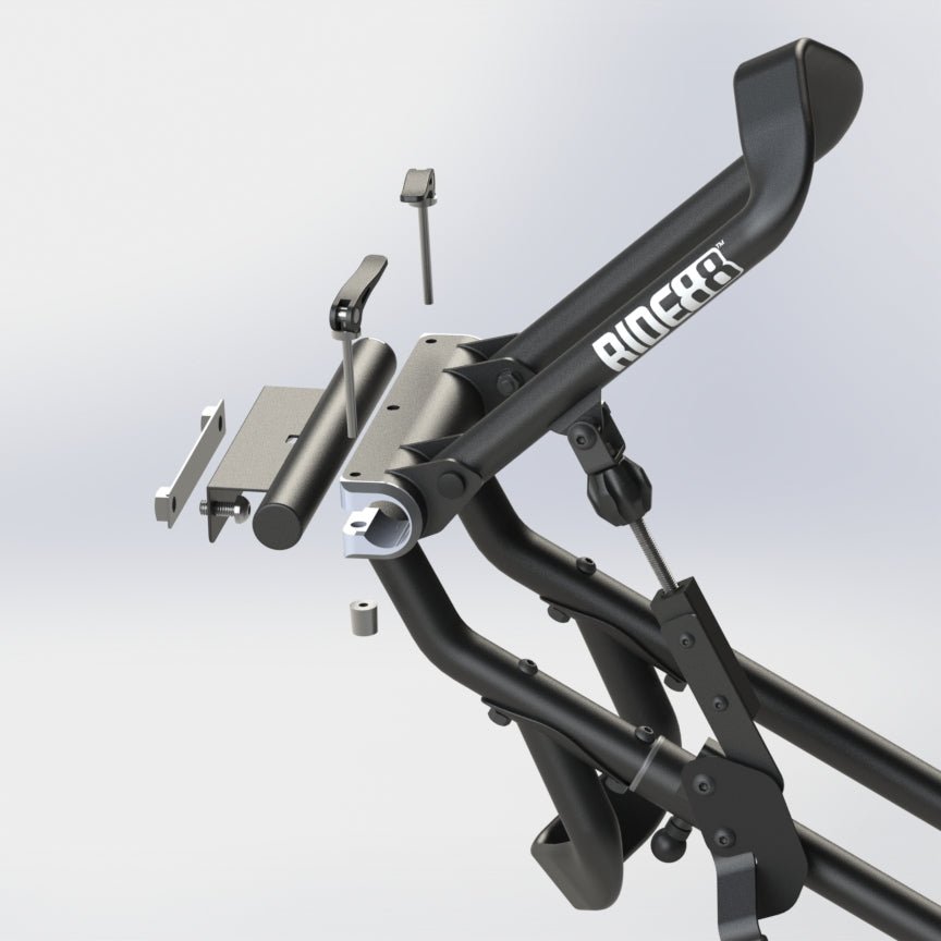 RIDE88 QR3 Bike Rack with Universal Wall Kit bracket exploded view.