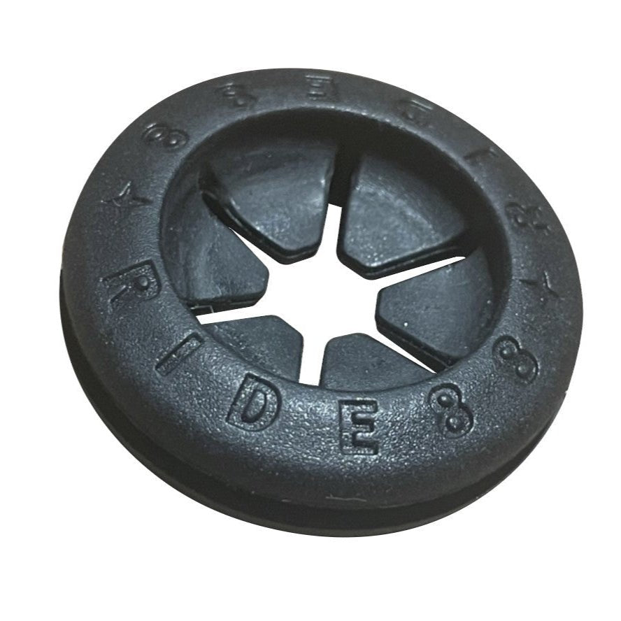 RIDE88 Tailgate Boss bushing, black rubber insert designed to secure and cushion the mounting connection on the RIDE88 Tailgate Boss bike rack system.