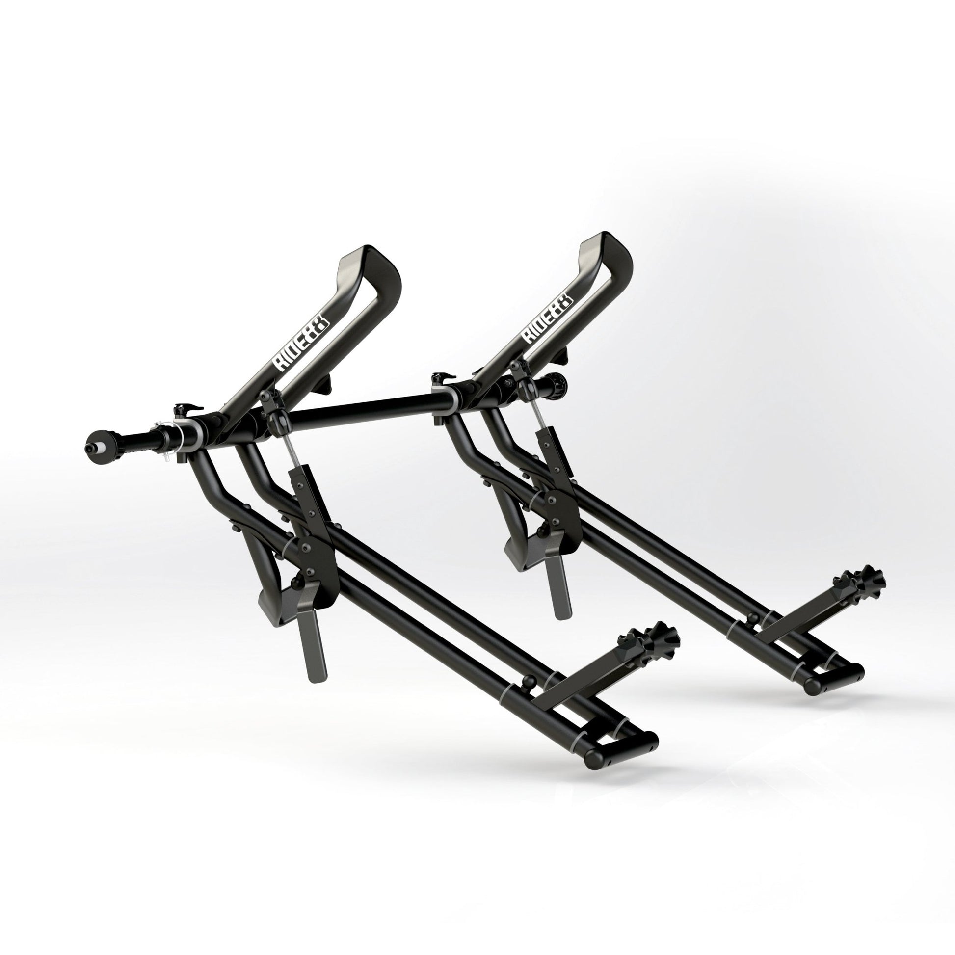 Two RIDE88 QR3 Bike Racks mounted to a RIDE88 Telescopic Crossbar.
