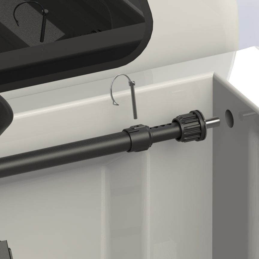 RIDE88 Telescopic Crossbar mounting to a truck bed for a truck bed bike rack.