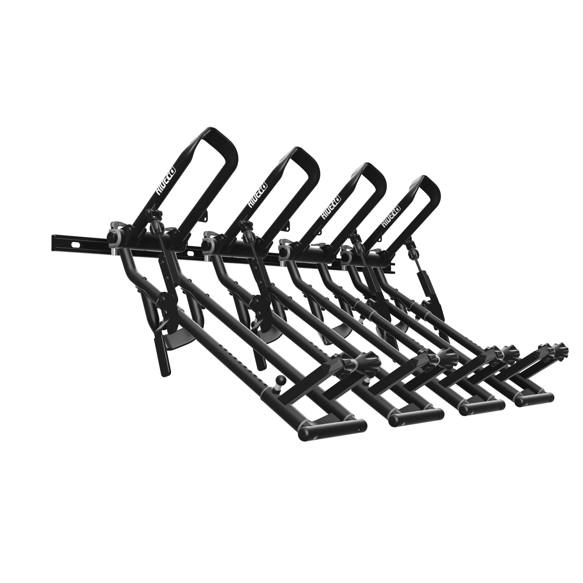 Four RIDE88 QR3 Bike Racks mounted to a RIDE88 Utility Track