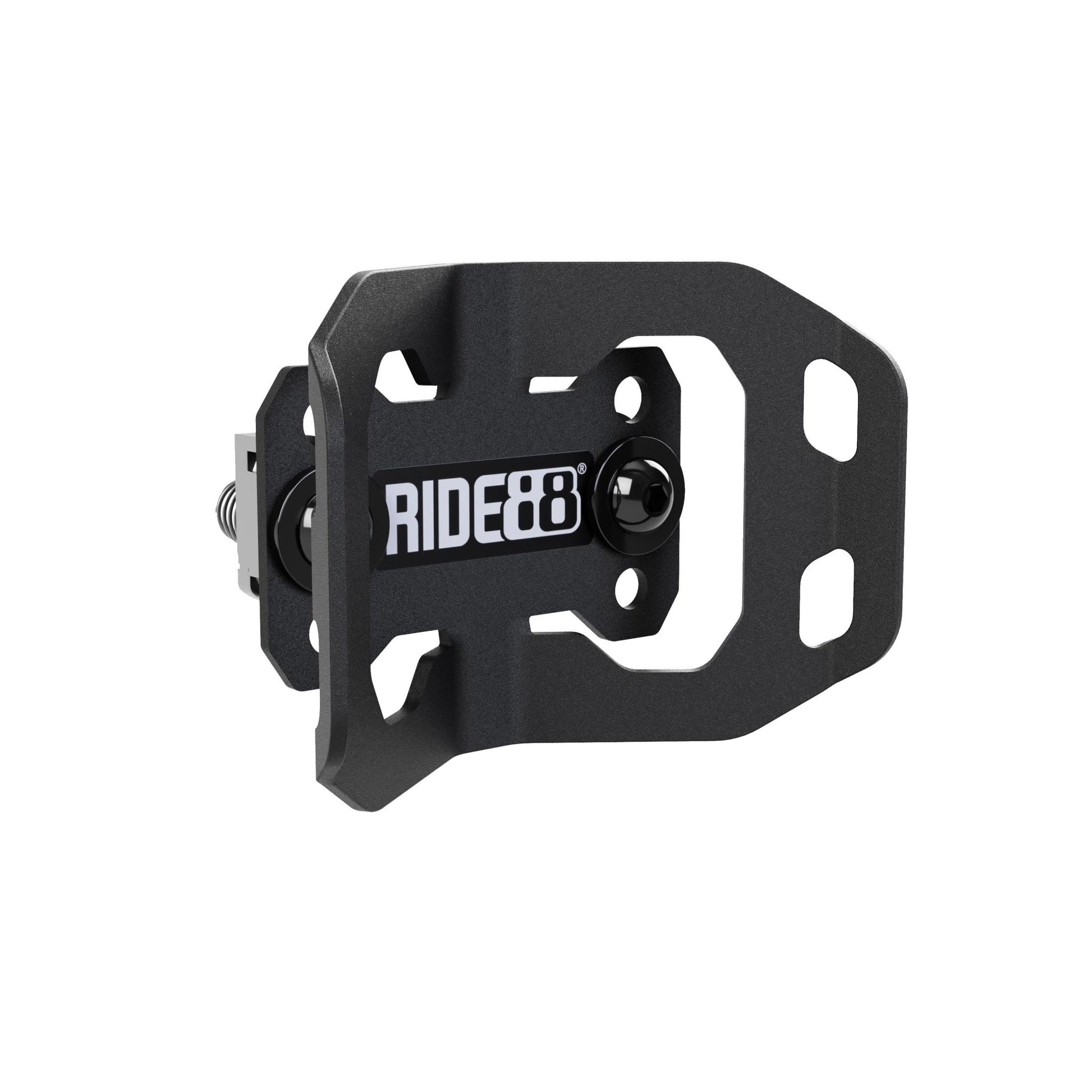 RIDE88 wheel chock for securing bike tires in truck bed racks.