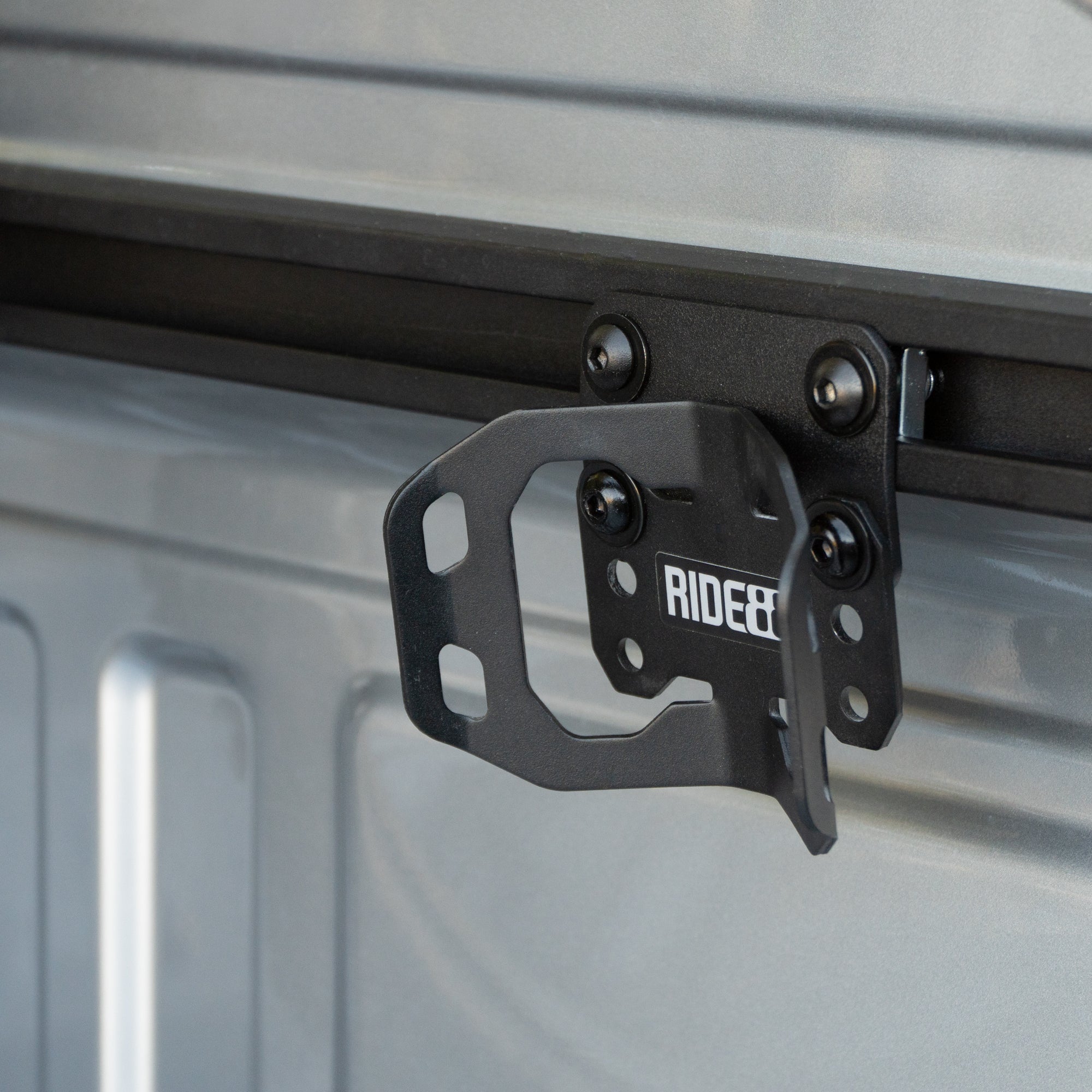 RIDE88 Wheel Chock mounted to a Utility Track using a Small Wheel Adapter.